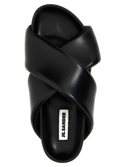 Shop Jil Sander Padded-effect Sandals In Black