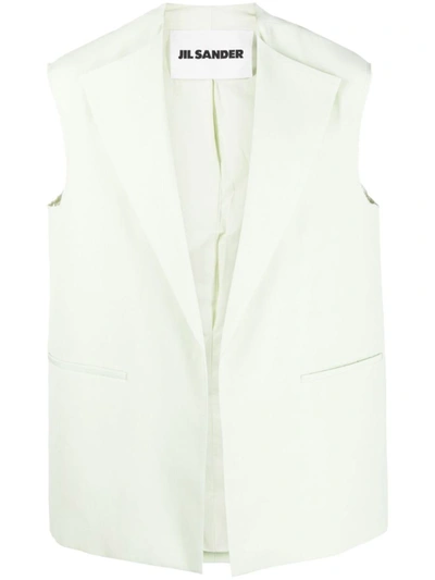 Shop Jil Sander Single-breasted Vest In Green