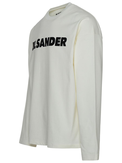 Shop Jil Sander White Cotton Sweater