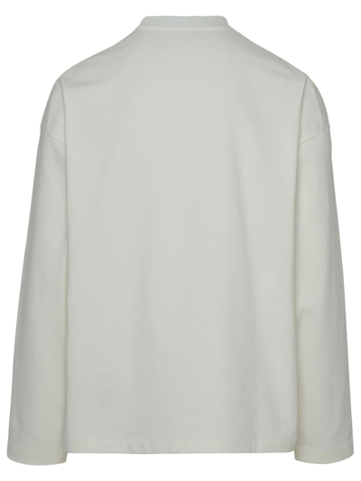 Shop Jil Sander White Cotton Sweater