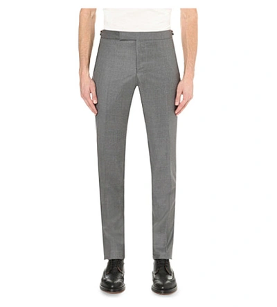 Shop Thom Browne Slim-fit Wool Trousers In Charcoal