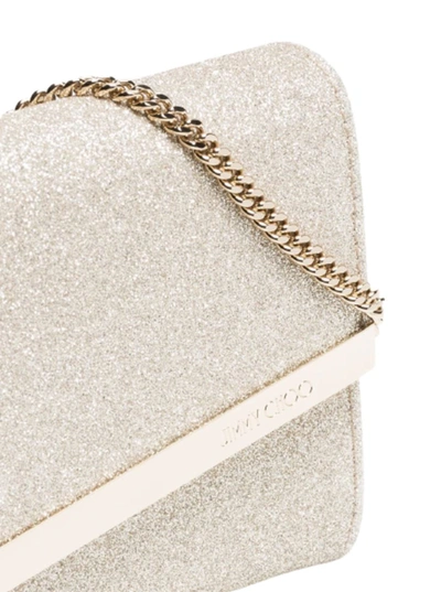 Shop Jimmy Choo Woman's Emmie  Glitter Fabric  Handbag In Metallic