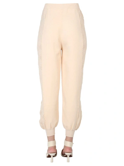 Shop Boutique Moschino Jogging Pants In Ivory