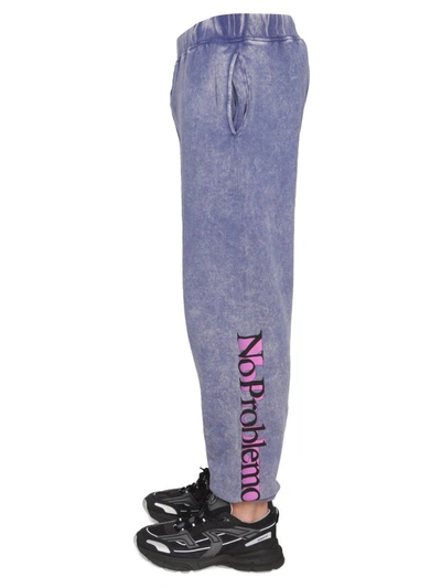 Shop Aries Jogging Pants "3d Problemo" Unisex In Blue