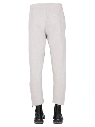 Shop Maison Margiela Jogging Pants With Embroidered Logo In Grey