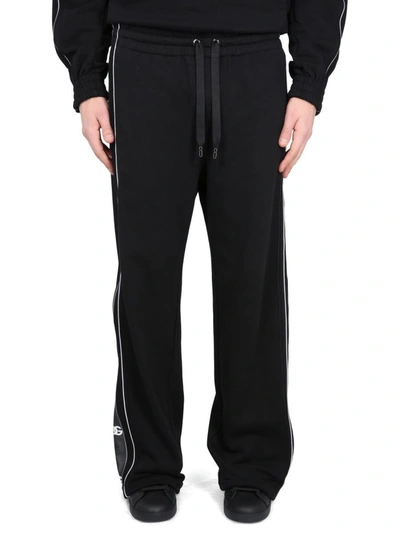 Shop Dolce & Gabbana Jogging Pants With Logo Bands In Black