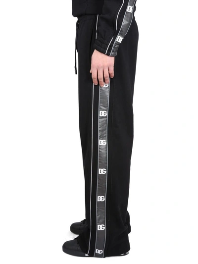 Dolce & Gabbana Jogging Pants With Logo Bands In Black