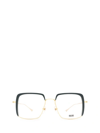 Shop Kaleos Eyeglasses In Gold &amp; Dark Green