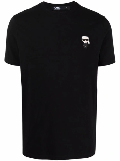 Shop Karl Lagerfeld Iconic T-shirt In Black