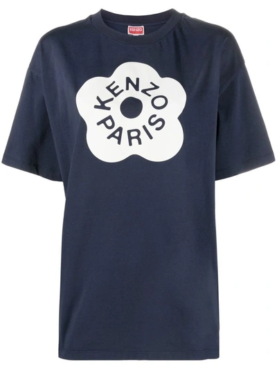 Shop Kenzo Boke Flower 2.0 Cotton T-shirt In Blue