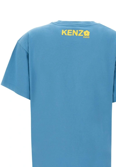 Shop Kenzo Paris "boke Flower" Cotton T-shirt In Blue