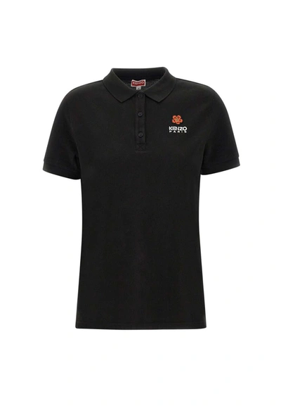 Kenzo Cotton Polo Shirt With Embroidery In Noir | ModeSens