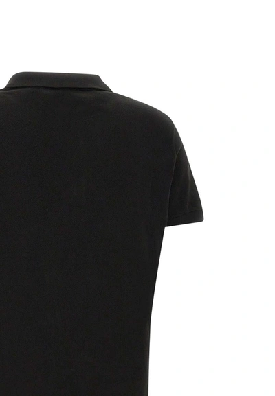 Shop Kenzo Paris "crest Logo" Cotton Polo Shirt In Black