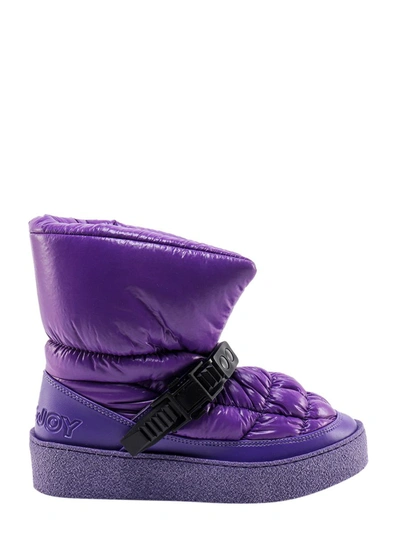 Khrisjoy Padded Nylon Ankle Boots With Engraved Logo In Purple
