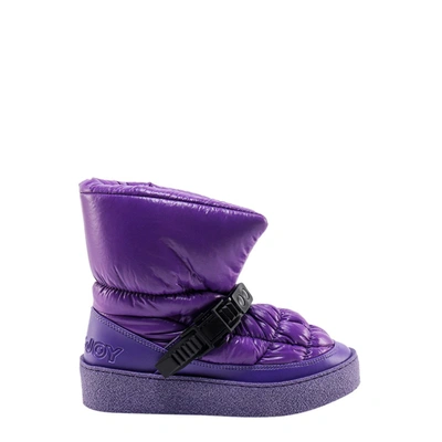 Khrisjoy Padded Nylon Ankle Boots With Engraved Logo In Purple