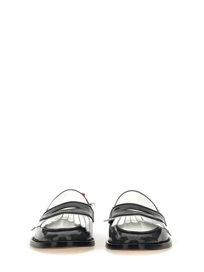 Shop Thom Browne Kilt Varsity Penny Loafer In Grey