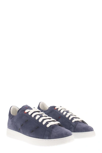 Shop Kiton Suede Sneakers In Blue