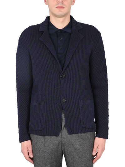 Shop Brioni Knitted Cardigan In Blue