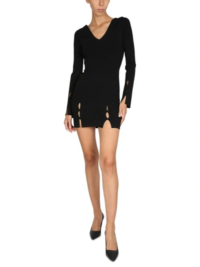 Shop Helmut Lang Knitted Mini Dress In Black