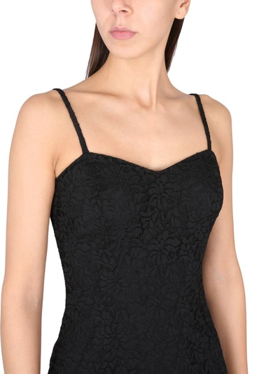 Shop Dolce & Gabbana Lace Mini Dress In Black