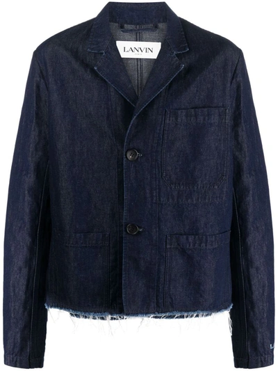 Lanvin Giacca In Denim Japanese In 29 Navy Blue