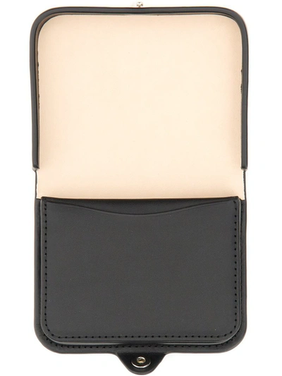 Shop Apc A.p.c. Leather Card Holder In Black