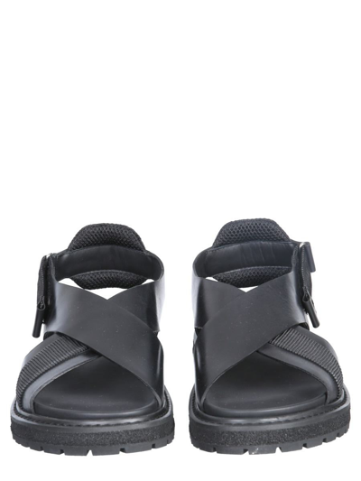Shop Premiata Leather Sandals In Black