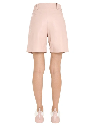 Shop Red Valentino Leather Shorts In Beige