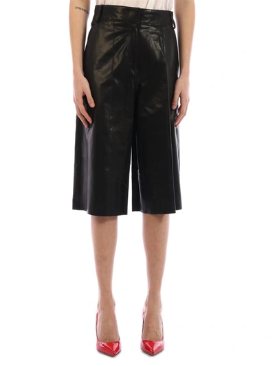 Shop Arma Leather Trousers Black