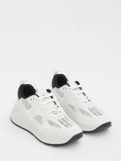 Shop Burberry Leather, Suede And Mesh Sneakers In Beige