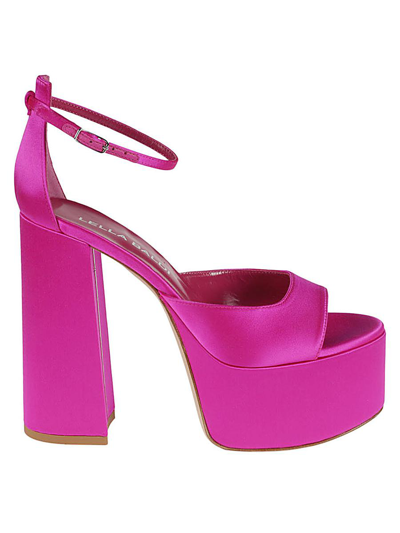 Shop Lella Baldi Heel Sandals In Fuchsia