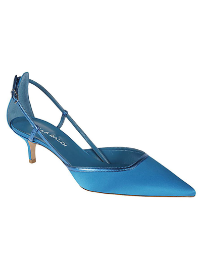 Lella Baldi Blue Blue Leather Pumps In Blue