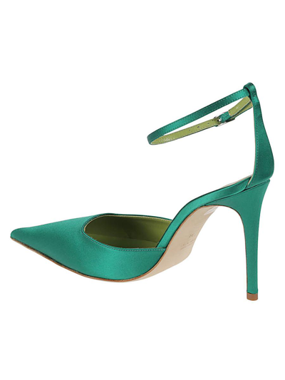 Shop Lella Baldi Satin Pumps In Green