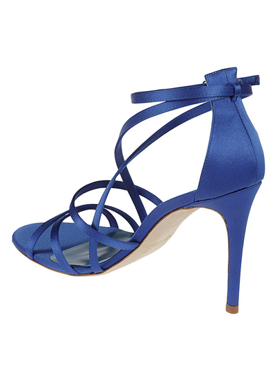 Shop Lella Baldi Satin Sandals In Blue