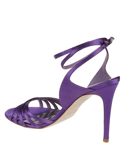 Shop Lella Baldi Satin Sandals In Purple