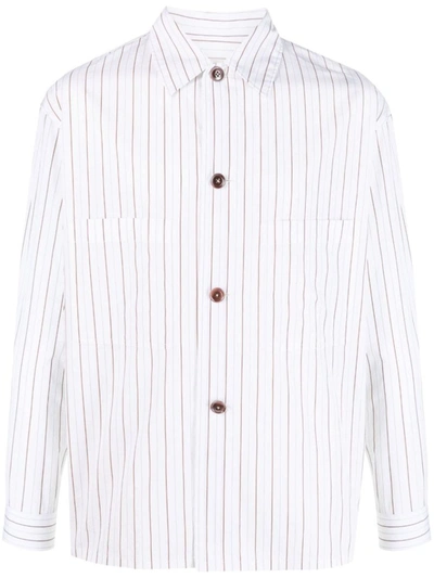 Lemaire Pyjama Shirt In White Multicolor | ModeSens