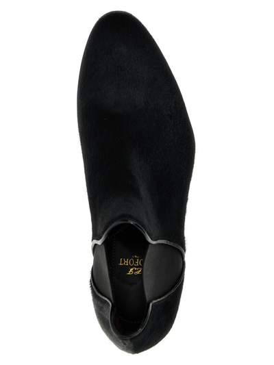 Lidfort Calf Hair Ankle Boots In Black