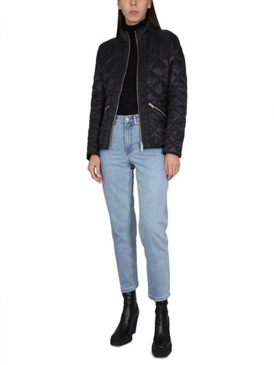 Fay Quilted Design Down Jacket In Black