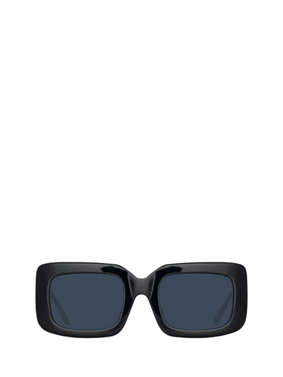 Shop Linda Farrow Sunglasses In Black / Silver