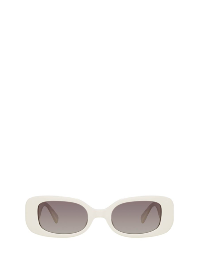 Shop Linda Farrow Sunglasses In White / Light Gold