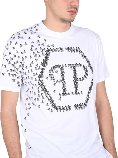 Shop Philipp Plein Logo Print T-shirt In White