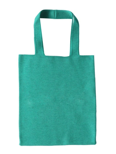 Shop Palm Angels Logo Shopper Bag In Green
