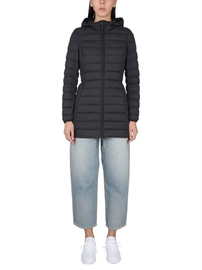 Shop Parajumpers Long Down Jacket Irene In Black