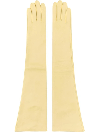 Shop Jil Sander Long Gloves. In Yellow