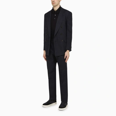 Shop Loro Piana Classic Double-breasted Jacket In Blue