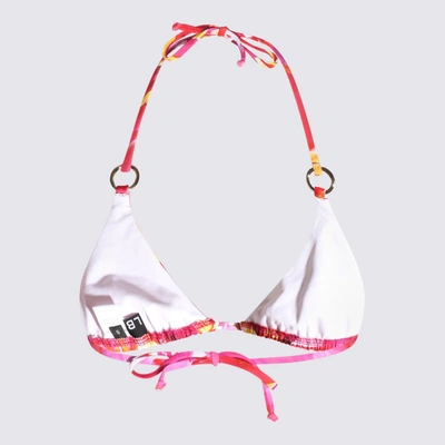 Shop Louisa Ballou Multicolour Scoop Bikini Top In Multi Pink