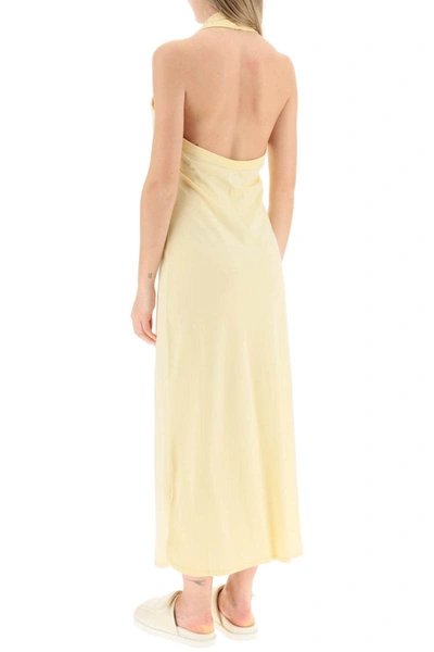 Shop Loulou Studio Midi Dress With Side Slit In Yellow