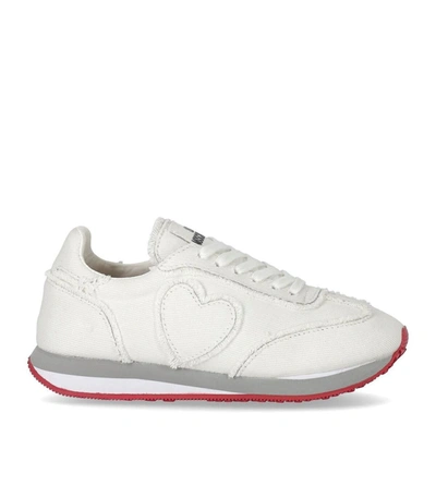Shop Love Moschino White Canvas Sneaker