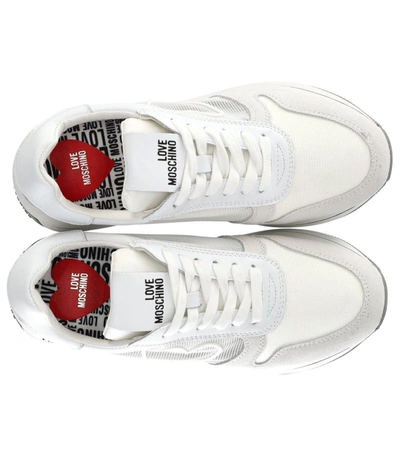 Shop Love Moschino White Mesh Sneaker