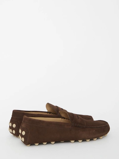 Shop Tod's Macro 52k Gommino Loafers In Brown